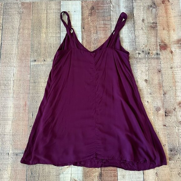 Forever 21 Womens Burgundy Sleeveless Dress With Metal Grommet Straps Size M - Picture 6 of 6